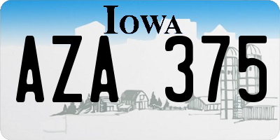 IA license plate AZA375