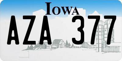 IA license plate AZA377