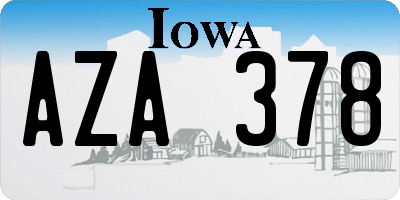 IA license plate AZA378