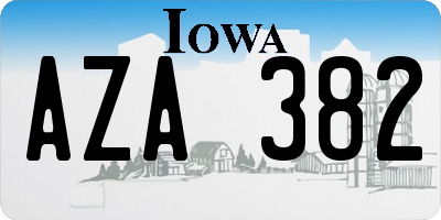 IA license plate AZA382