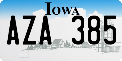 IA license plate AZA385