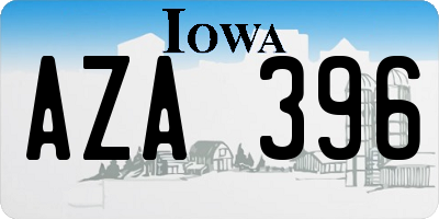 IA license plate AZA396