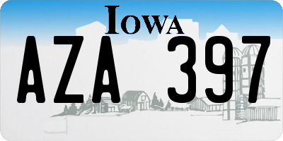 IA license plate AZA397