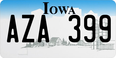 IA license plate AZA399