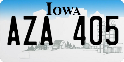 IA license plate AZA405