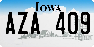IA license plate AZA409