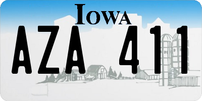 IA license plate AZA411
