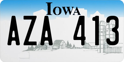 IA license plate AZA413