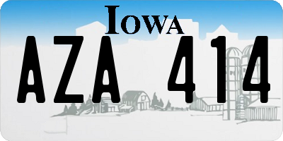 IA license plate AZA414