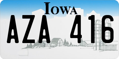 IA license plate AZA416