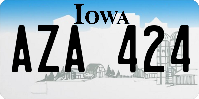 IA license plate AZA424