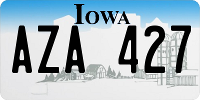 IA license plate AZA427