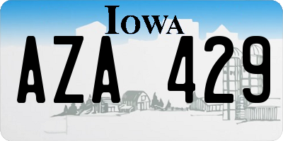 IA license plate AZA429
