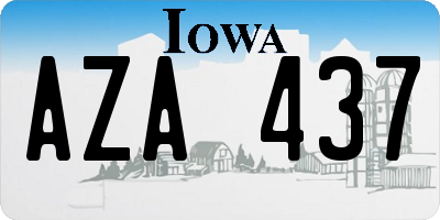 IA license plate AZA437