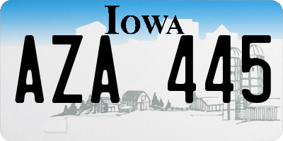 IA license plate AZA445