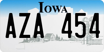 IA license plate AZA454