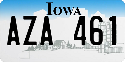 IA license plate AZA461