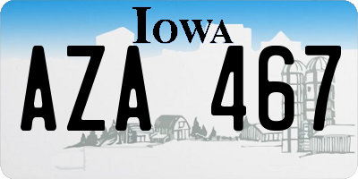 IA license plate AZA467
