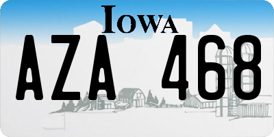 IA license plate AZA468