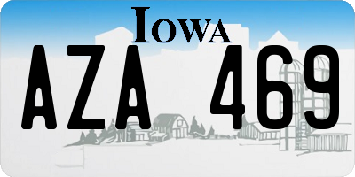 IA license plate AZA469