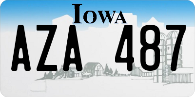 IA license plate AZA487