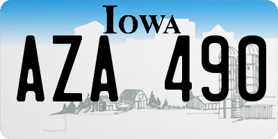 IA license plate AZA490