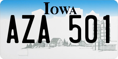 IA license plate AZA501