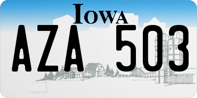 IA license plate AZA503