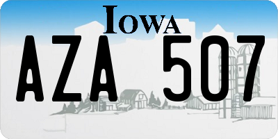 IA license plate AZA507