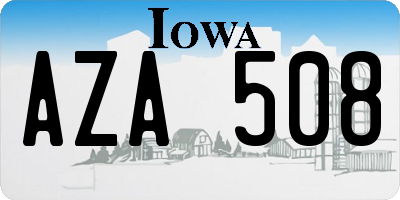 IA license plate AZA508