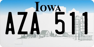 IA license plate AZA511