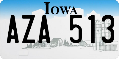 IA license plate AZA513
