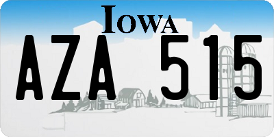 IA license plate AZA515