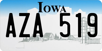 IA license plate AZA519