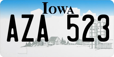 IA license plate AZA523
