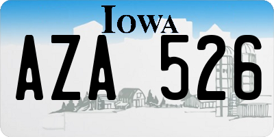 IA license plate AZA526