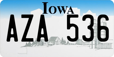 IA license plate AZA536