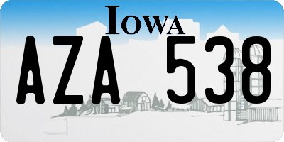 IA license plate AZA538
