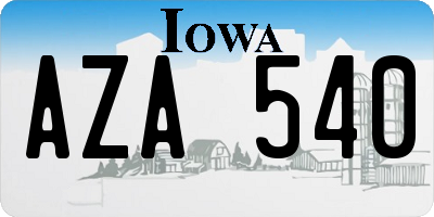 IA license plate AZA540