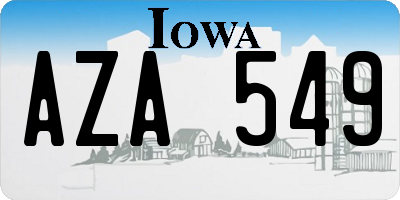 IA license plate AZA549