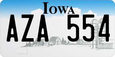 IA license plate AZA554