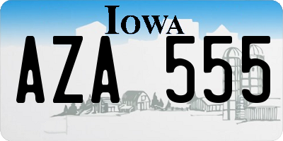 IA license plate AZA555