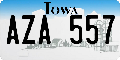 IA license plate AZA557