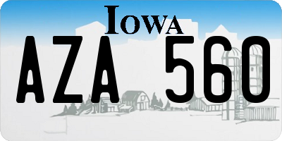 IA license plate AZA560