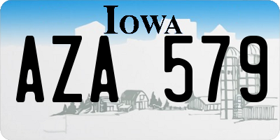 IA license plate AZA579