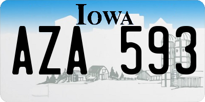 IA license plate AZA593