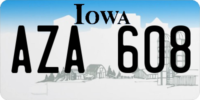 IA license plate AZA608