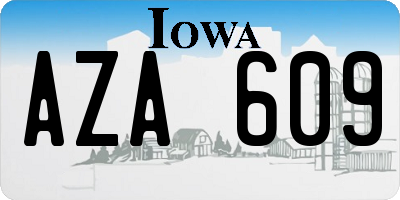 IA license plate AZA609
