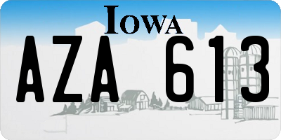 IA license plate AZA613