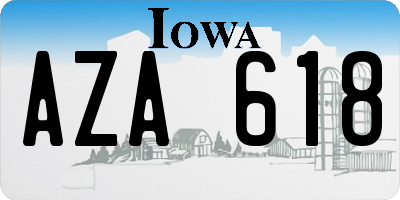 IA license plate AZA618
